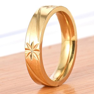 New Design 18k Gold Finger Batch Flower Stainless Steel Rings for Men