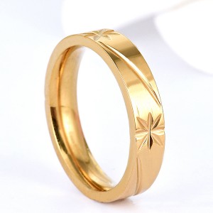 New Design 18k Gold Finger Batch Flower Stainless Steel Rings for Men
