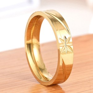 New Design 18k Gold Finger Batch Flower Stainless Steel Rings for Men