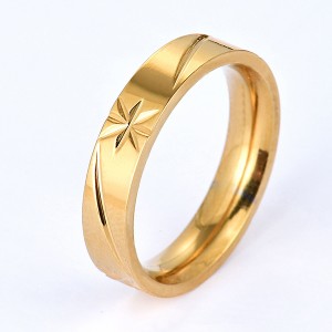 New Design 18k Gold Finger Batch Flower Stainless Steel Rings for Men