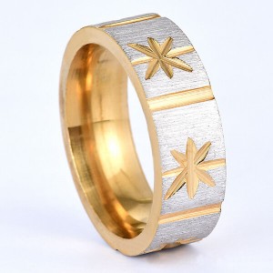 New Design Matte and High Polish Gold Jewelry Batch Flower Ring