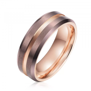 Wholesale customizable jewelry 8mm tungsten steel carbide ring Rose Gold tungsten ring for men rings