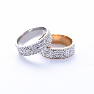 New Arrivals Trendy Design Stainless Steel Ring with Full Diamond for Men