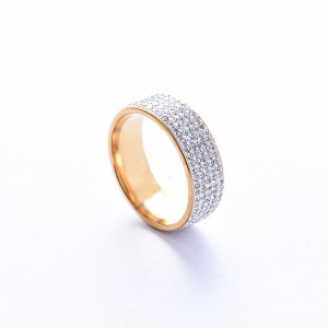 New Arrivals Trendy Design Stainless Steel Ring with Full Diamond for Men