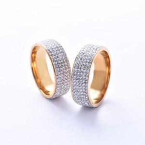 New Arrivals Trendy Design Stainless Steel Ring with Full Diamond for Men