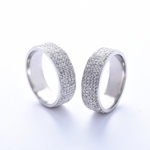 New Arrivals Trendy Design Stainless Steel Ring with Full Diamond for Men