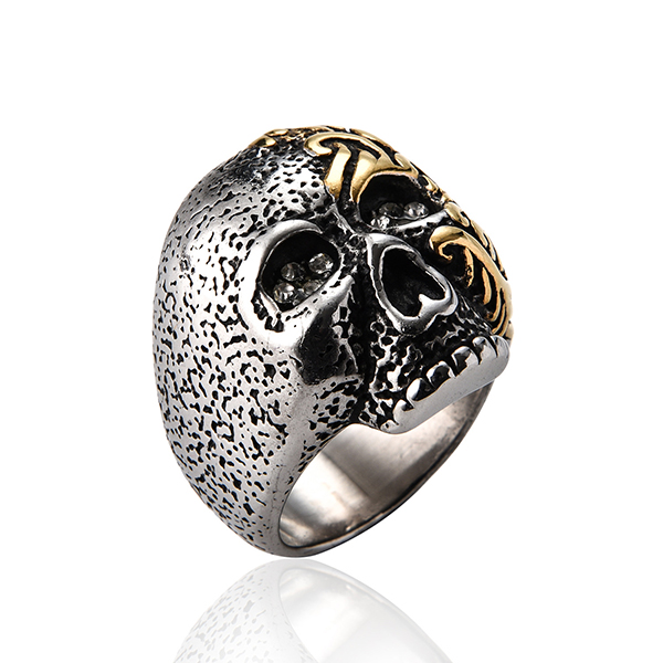 Stainless Steel Rings for Men Women Black Skull Head Rings Featured Image