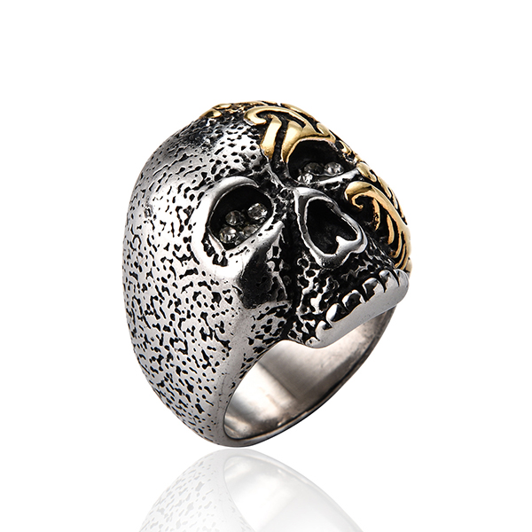 Top Quality Engagement And Wedding Rings - Stainless Steel Rings for Men Women Black Skull Head Rings – Ouyuan