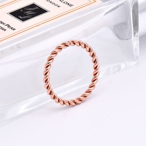 Korean Design Simple Female Hemp Wreath Titanium Steel Rings