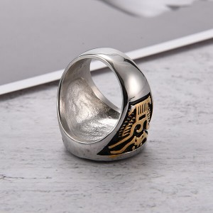 Mens Ring Stainless Steel Sigil of Lucifer Seal of Satan Devil Occult Symbol Signet Band