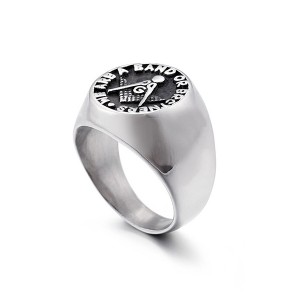 Retro Personality European and American Retro Freemason Stainless Steel Ring