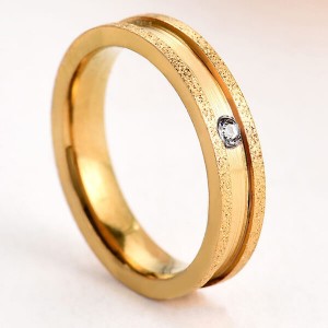 Frosted Diamond High Polished Stainless Steel Ring for Couple