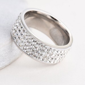 Shiny Full Diamond Ring Cubic Zirconia Rings CZ Diamond Multi Row Ring