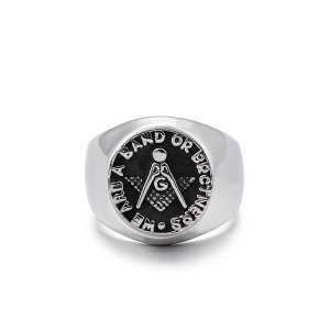 Retro Personality European and American Retro Freemason Stainless Steel Ring