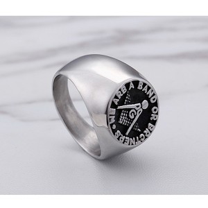 Retro Personality European and American Retro Freemason Stainless Steel Ring