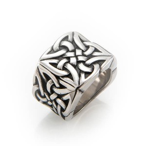 Celtic Knot Cross Religious Oxidized Vintage Antique Ring for Women Men Unisex