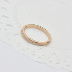 Fine Frosted Simple Stainless Steel Tail Ring for Wedding Party Couple