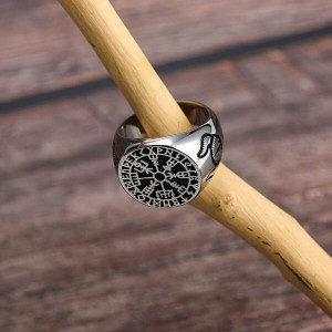Factory Direct Sale Blank Awe Rune Amulet Ring Stainless Steel rings