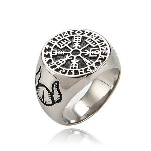 Factory Direct Sale Blank Awe Rune Amulet Ring Stainless Steel rings