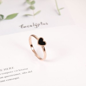 Personality Rose Gold Peach Heart Shaped Love Sweet Lady Ring