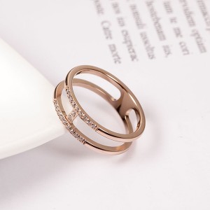 New Design Full Diamond Shape Hollow Ring Jewelry for Women