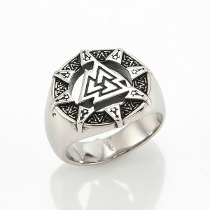 Finger Rings Pyramid Triangle Solid Old Style Amulet Retro Ancient Symbol Rings