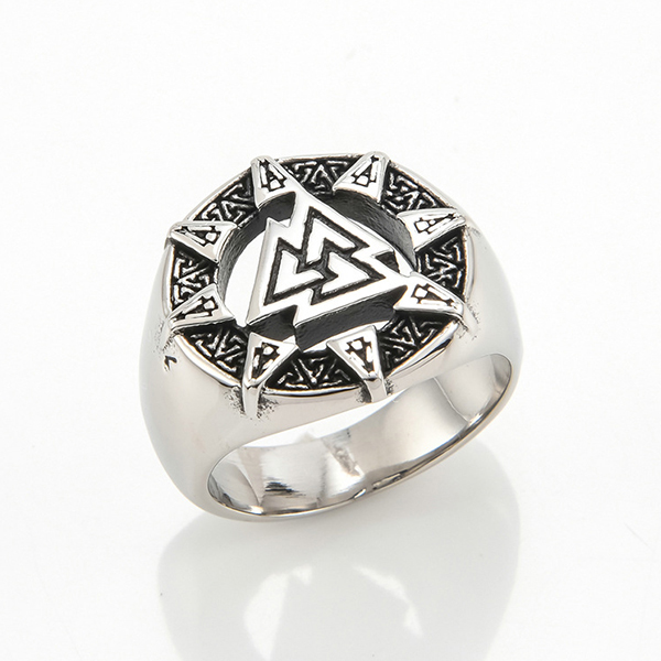 Factory selling Tungsten Ring Care - Finger Rings Pyramid Triangle Solid Old Style Amulet Retro Ancient Symbol Rings – Ouyuan