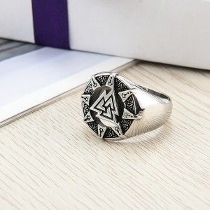 Finger Rings Pyramid Triangle Solid Old Style Amulet Retro Ancient Symbol Rings