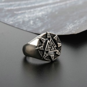 Finger Rings Pyramid Triangle Solid Old Style Amulet Retro Ancient Symbol Rings