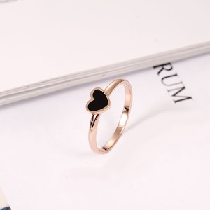 Personality Rose Gold Peach Heart Shaped Love Sweet Lady Ring