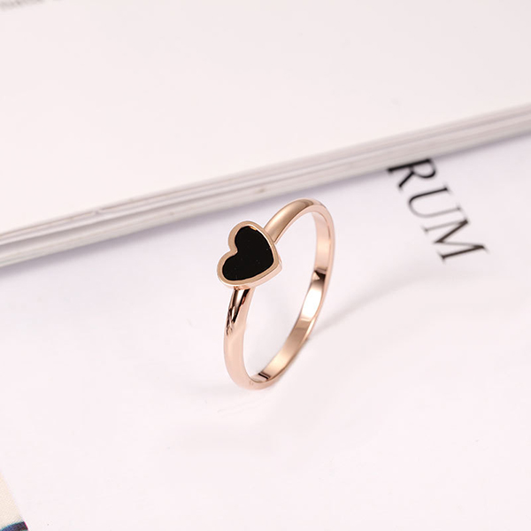 Personality Rose Gold Peach Heart Shaped Love Sweet Lady Ring Featured Image