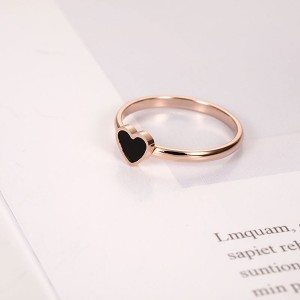 Personality Rose Gold Peach Heart Shaped Love Sweet Lady Ring