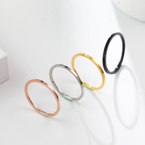 Simple 1MM Ultra-Fine Stacked Titanium Steel Ring for Women