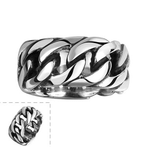 Hot Sell Retro Punk Style Braided Stainless Steel Men’s Ring