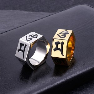 Retro Shaped Titanium Stainless Steel Ring for Men and Women
