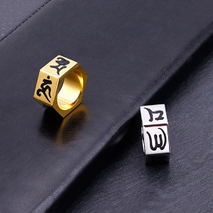 Retro Shaped Titanium Stainless Steel Ring for Men and Women