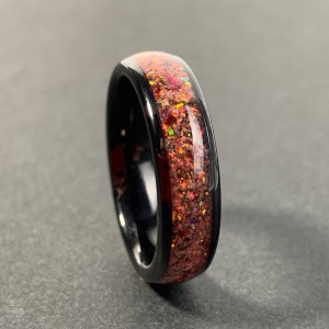 Factory Black Color Inlaid Opal New Desgin Engagement Wedding Ring Jewelry Tungsten Ring