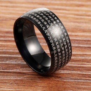 Ethnic Style Retro Buddhist Fashion Simple Men’s Stainless Steel Rings