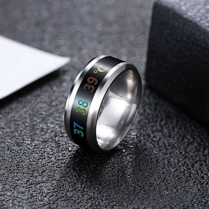 Intelligent Temperature Sensing Couple Ring Mood Temperature Display Ring