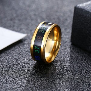 Intelligent Temperature Sensing Couple Ring Mood Temperature Display Ring