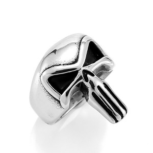 Fashion Male Jewelry Rings 316L Stainless Steel Skull Punisher Ring for Men