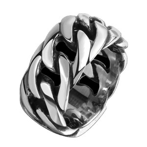 Hot Sell Retro Punk Style Braided Stainless Steel Men’s Ring