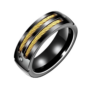 New Style Men Fashion Cheap Unique Black Titanium Jewelry Rings