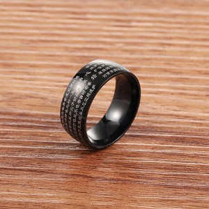 Ethnic Style Retro Buddhist Fashion Simple Men’s Stainless Steel Rings