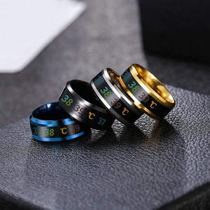 Intelligent Temperature Sensing Couple Ring Mood Temperature Display Ring