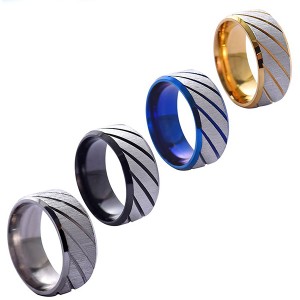 Simple Stainless Steel Inner Arc Double Bevel Edge Batch Flower Twill Horizontal Sand Ring