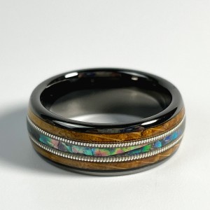 Wholesale Whiskey Barrel Wood Ring Custom Tungsten Opal Rings For Men