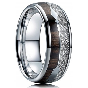 6mm 8mm Koa Zebra Wood Arrows Inlay Tungsten Wedding Rings Vikings Hunting Bands for Men Women