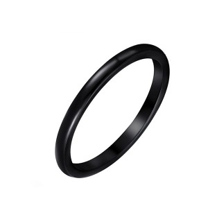 Simple European and American Men’s Popular Full Arc Black Tungsten Steel Ring