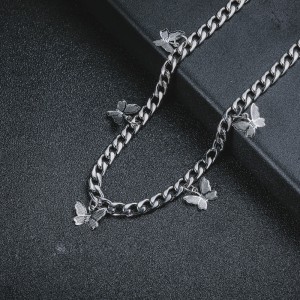 Stainless Steel Dainty Butterfly Jewelry Necklace For Women Men